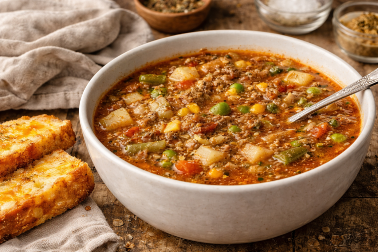 Mrs. Clay’s Cozy Hamburger Hash Soup