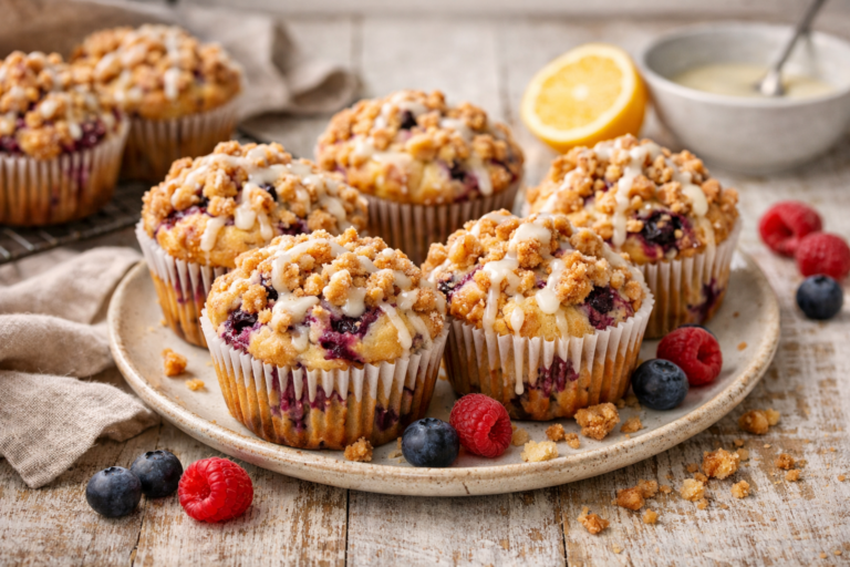 Mrs. Clay’s Mixed Berry Swirl Muffins