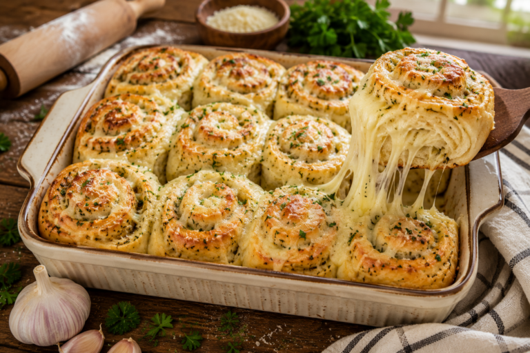 Mrs. Clay’s Garlic Cheese Pull-Apart Rolls